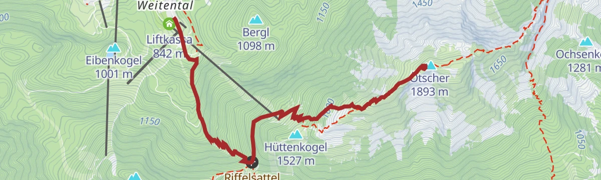 Route map: Großer Ötscher Gipfel
